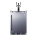 Summit SBC683OSTRIPLE 24-inch outdoor triple tap kegerator, stainless steel door and cabinet with triple tap tower, front view