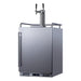 Summit SBC683OSTWIN 24-inch outdoor dual tap kegerator, stainless cabinet with guardrail and casters, angled view