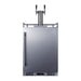 Summit SBC683OSTWIN 24-inch outdoor dual tap kegerator, stainless steel door and cabinet with dual tap tower, front view