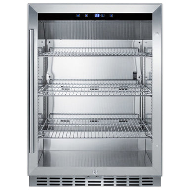 Summit SCR611GLOS 24-inch outdoor commercial glass-door beverage center, glass door, front view