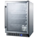 Summit SCR611GLOSCH 24-inch outdoor commercial glass-door sparkling wine cellar, angled view