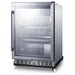 Summit SCR611GLOSRI 24-inch outdoor commercial reach-in glass-door beverage center, angled view