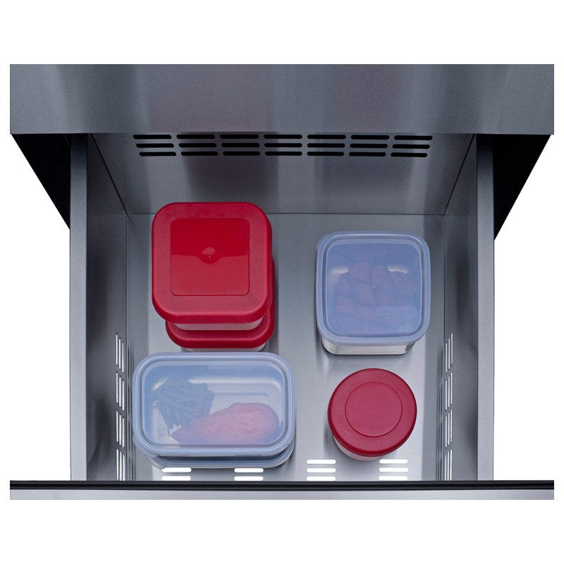 Middle drawer of the Summit SP6DS3DOS loaded with food storage containers