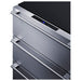 Closeup of the three stainless drawer fronts and digital display on the Summit SP6DS3DOS