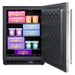 Summit SPFF51OS 24-inch outdoor all freezer, door open, stocked with frozen food