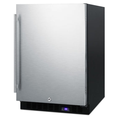 Summit SPFF51OS 24-inch outdoor all freezer, black cabinet, angled view