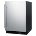Summit SPFF51OS 24-inch outdoor all freezer, black cabinet, angled view