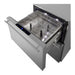 Summit SPFF51OS2D 24-inch outdoor stainless 2 drawer all freezer, top drawer open showing interior