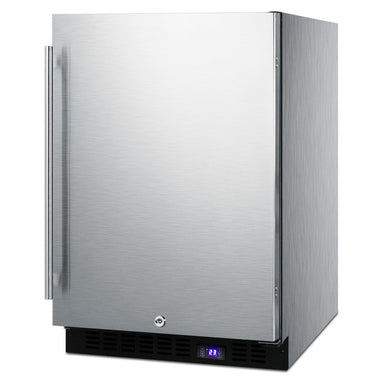Summit SPFF51OSCSS 24-inch outdoor all stainless all freezer, stainless cabinet, angled view