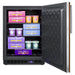 Summit SPFF51OSIF 24-inch outdoor panel ready all freezer, door open, stocked with frozen food