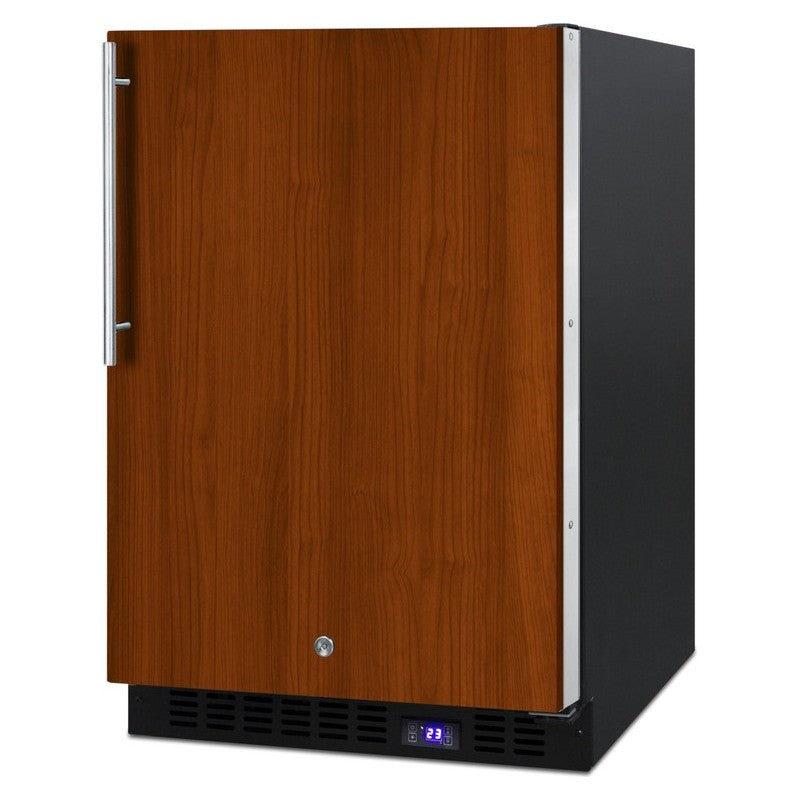 Summit SPFF51OSIF 24-inch outdoor panel ready all freezer, shown with custom panel, angled view