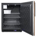 Summit SPFF51OSIFIM 24-inch outdoor panel ready all freezer icemaker, door open showing icemaker and interior