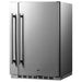 Summit SPR196OS24 24-inch shallow-depth outdoor all-refrigerator with slide-out storage, angled view