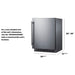 Summit SPR618OSADA 24-inch shallow-depth outdoor ADA all-refrigerator, dimension drawing with width, adjustable height and depth