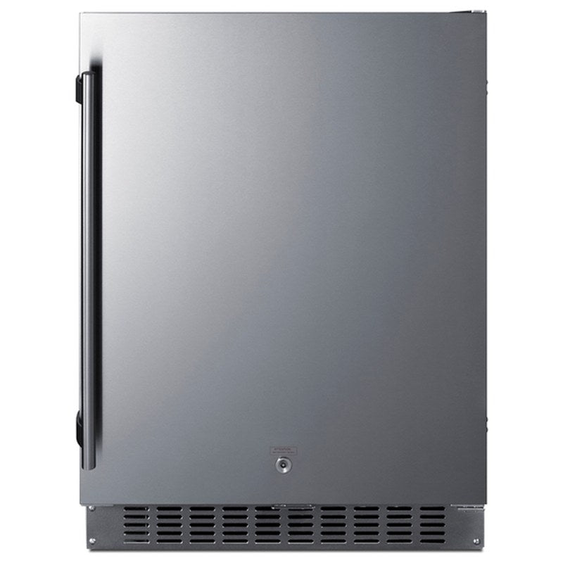 Summit SPR618OSADA 24-inch shallow-depth outdoor ADA all-refrigerator, stainless steel door, front view