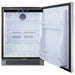 Summit SPR623OS 24-inch outdoor all-refrigerator, door open showing empty white interior and door shelves