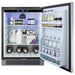 Summit SPR623OSCSS 24-inch all-stainless outdoor all-refrigerator, door open, stocked with food and drinks