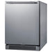 Summit SPR623OSCSS 24-inch all-stainless outdoor all-refrigerator, stainless steel cabinet, angled view