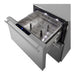 Summit SPR627OS2D drawer pulled open showing the sliding chrome storage basket