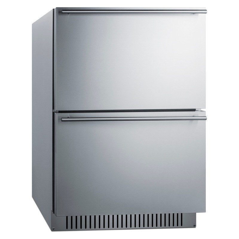 Summit SPR627OS2D 2-drawer refrigerator shown from the opposite angle