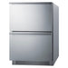Angled view of the Summit SPR627OS2D 24-inch 2-drawer all-refrigerator