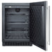 Summit SPR627OSCSS 24-inch outdoor all-stainless all-refrigerator, door open showing empty interior