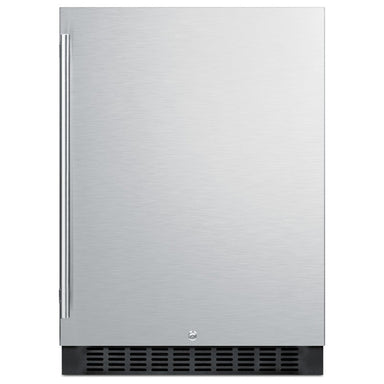 Summit SPR627OSCSS 24-inch outdoor all-stainless all-refrigerator, stainless steel door and cabinet, front view