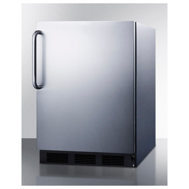 Summit SPR7BOSSTADA 24-inch outdoor ADA all-stainless all-refrigerator, angled view