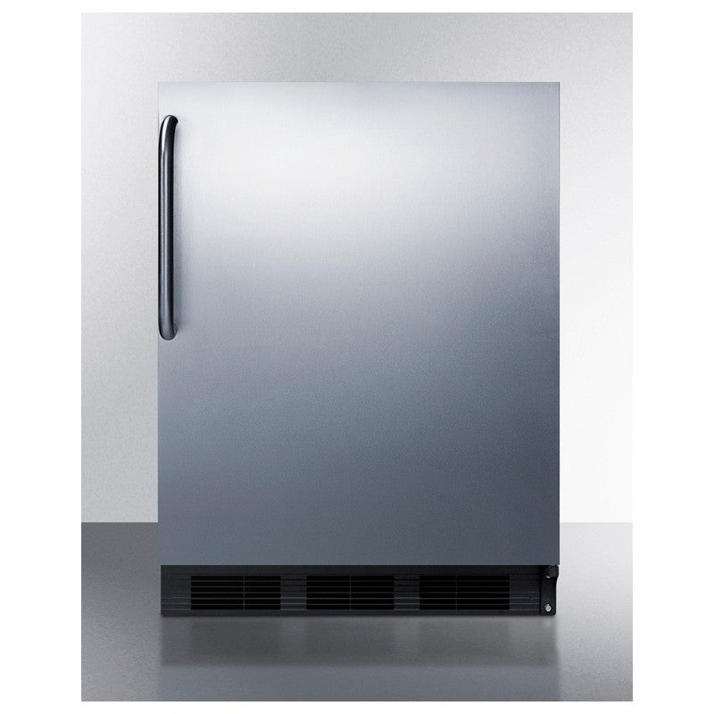 Summit SPR7BOSSTADA 24-inch outdoor ADA all-stainless all-refrigerator, stainless steel door, front view