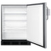 Summit SPR7BOSSTSR 24-inch outdoor all-stainless refrigerator with speed rail, door open showing empty interior