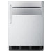 Summit SPR7BOSSTSR 24-inch outdoor all-stainless refrigerator with speed rail, stainless steel door, front view