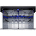 Open top drawer of the Summit SPR275OS2DCSSADA with blue LED lighting and dividers