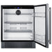 Summit SPR2700SS 27-inch outdoor all-refrigerator, door open showing empty interior