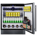 Summit SPR2700SS 27-inch outdoor all-refrigerator, door open, stocked with beverages