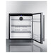 Summit FF27BSSADA 27-inch outdoor ADA all-refrigerator, door open showing empty interior