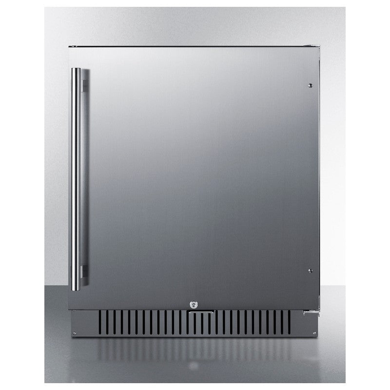 Summit FF27BSSADA 27-inch outdoor ADA all-refrigerator, stainless steel door, front view