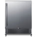 Summit FF27BSSCAS 27-inch outdoor all-refrigerator on casters, stainless steel door, front view