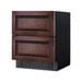 Summit SPR275OS2DPNRADA ADA panel-ready refrigerator with custom wood overlay panels, front view