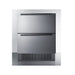 Summit 27-inch SPR275OS2D two-drawer all-refrigerator with stainless steel drawer fronts, angled view.