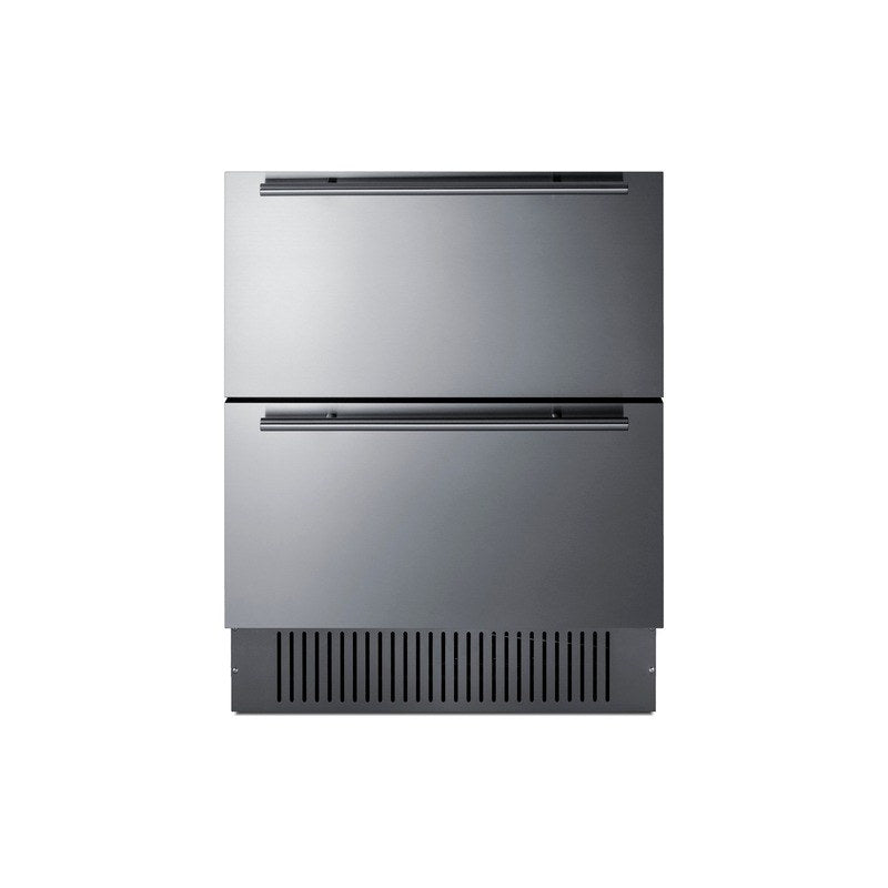 Front view of the Summit SPR275OS2DCSSADA 27-inch ADA 2-drawer all-refrigerator