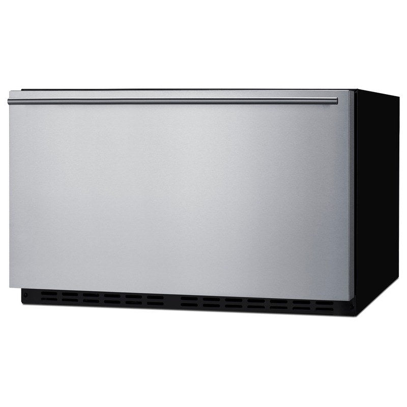Angled view of the Summit SDR301OS 30-inch outdoor drawer refrigerator