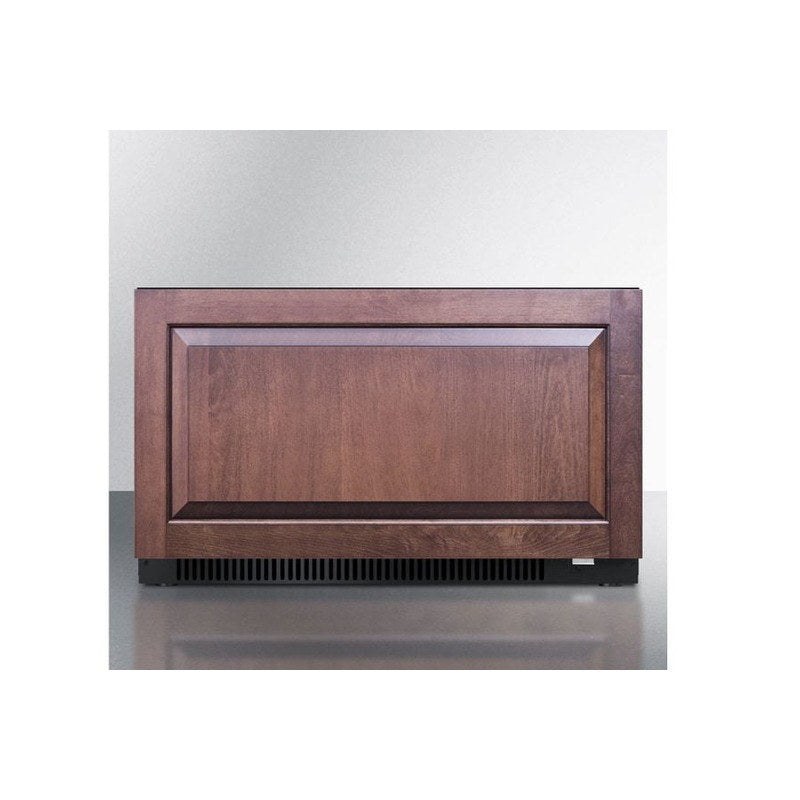 Summit SPHC30 installed in cabinetry with a custom wood overlay panel