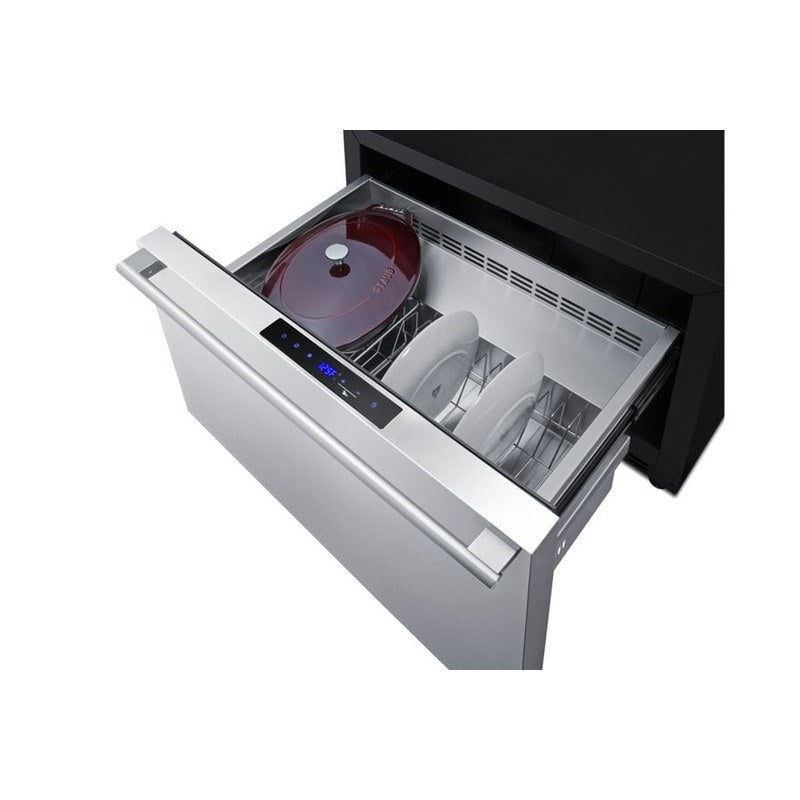 Summit SPHC30 drawer open with wine bottle storage and divider