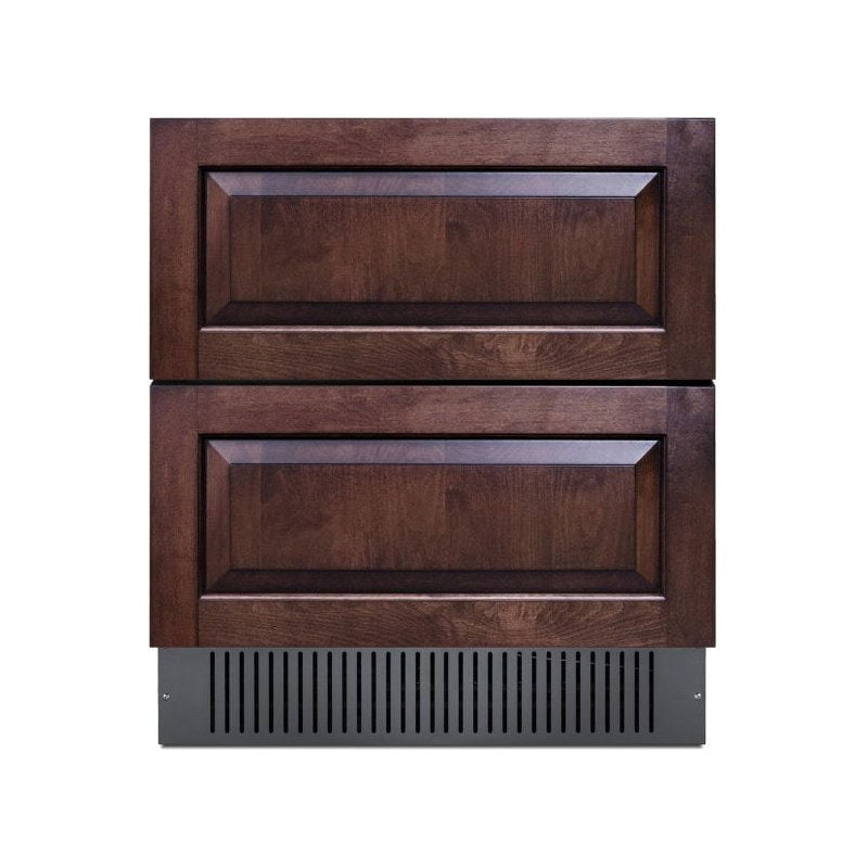Summit SPR3032DPNRADA 30-inch panel-ready refrigerator with custom wood overlay panels, front view