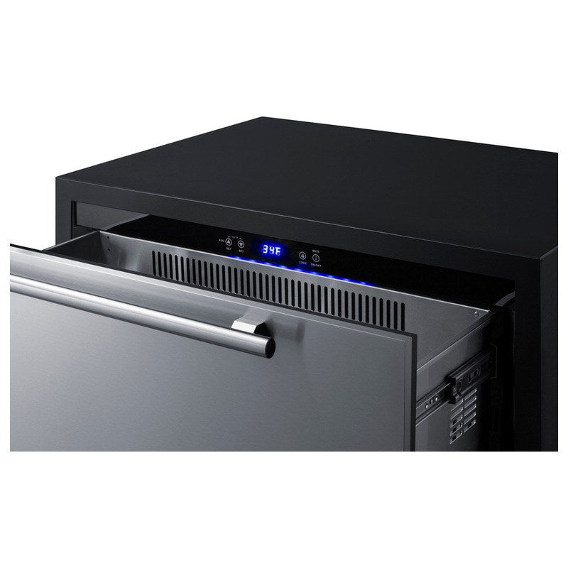 Summit SPR36332D drawer pulled open showing the digital display