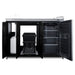 Summit CARTOS54LG 58-inch mobile outdoor kitchenette cart with glass door beverage center, glass door beverage center open, front view