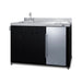 Summit CARTOS54LS 58-inch mobile outdoor kitchenette cart, sink with faucet raised, angled view