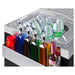 Summit CARTOS54LS 58-inch mobile outdoor kitchenette cart, sink used as ice bath with bottles and cans, detail view