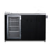 Summit CARTOS54RG 58-inch mobile outdoor kitchenette cart with glass door beverage center, black cabinet with glass door beverage center, front view