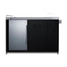Summit CARTOS54RS 58-inch mobile outdoor kitchenette cart with outdoor refrigerator, black cabinet with stainless door, front view